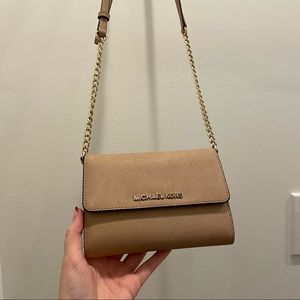 Michael Kors nude crossbody purse